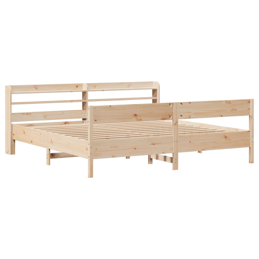 Bed Frame without Mattress 200x200 cm Solid Wood Pine